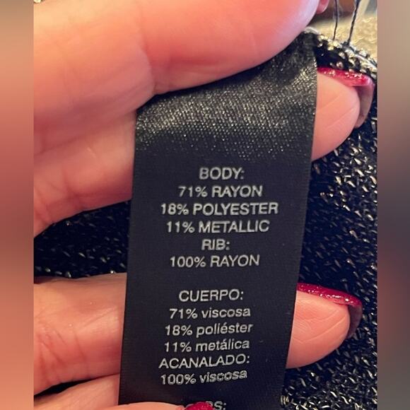 WHBM Black & Gold Metallic Ombre Lurex Pullover Sweater Size Small ✨🖤🥂 - Picture 10 of 12